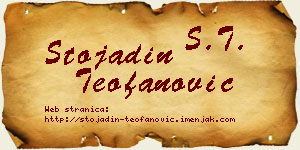 Stojadin Teofanović vizit kartica